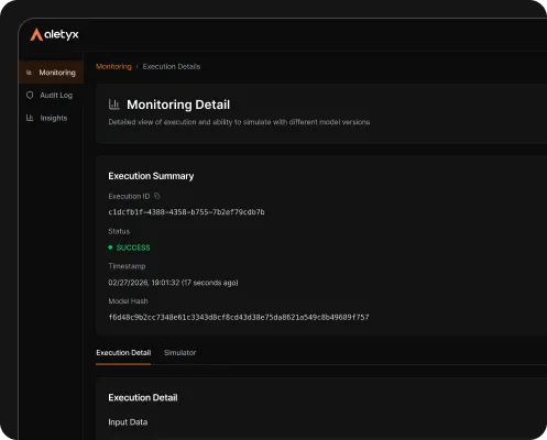 Decision Control execution logging showing monitoring detail with execution summary